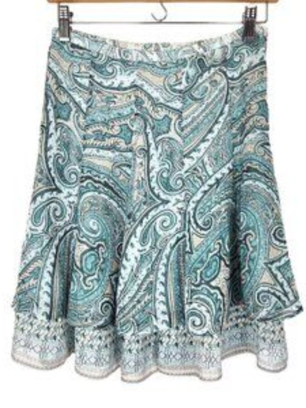 Black Market Layered Skirt 0 Blue White Paisley Chiffon Flowy‎